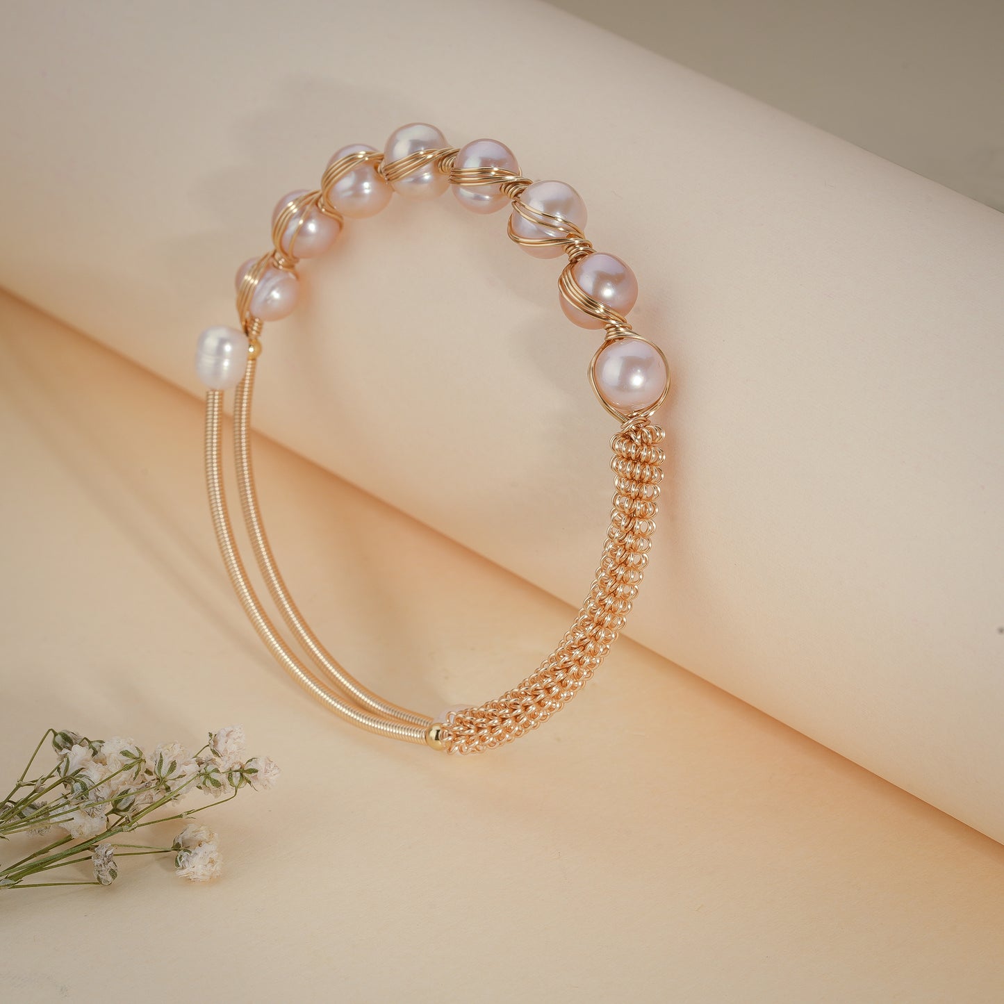 18K Gold Coated Pearl Adjustable Bracelet – Anti Tarnish Demi-Fine Jewellery