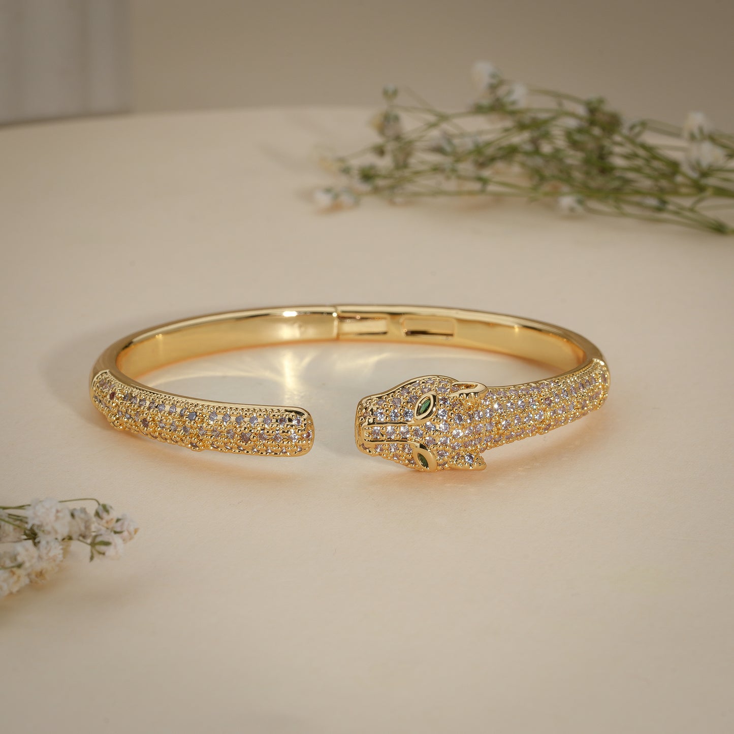 18K Gold Coated Panther Crystal Bracelet – Anti Tarnish Demi-Fine Jewellery