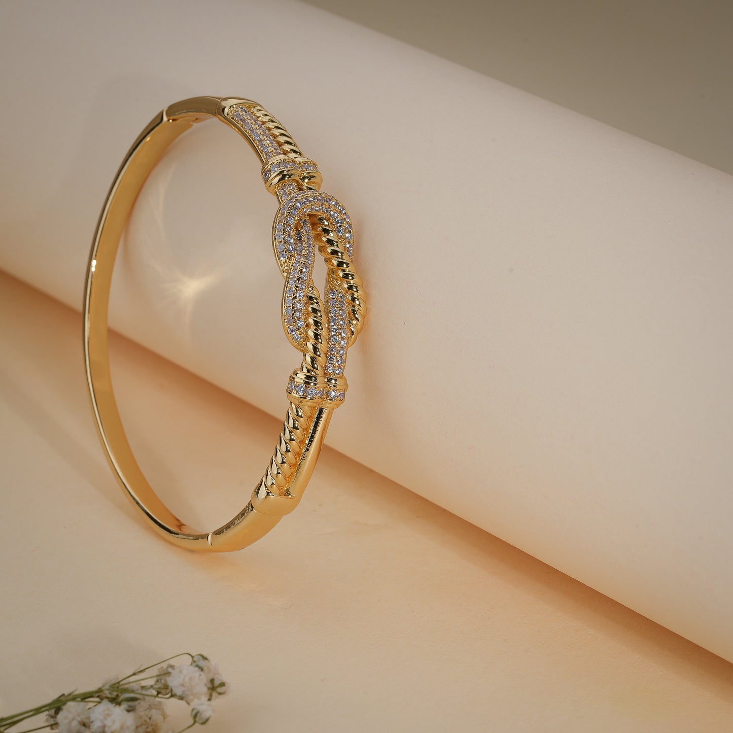 18K Gold Coated Infinity Knot Crystal Bracelet – Anti Tarnish Demi-Fine Jewellery