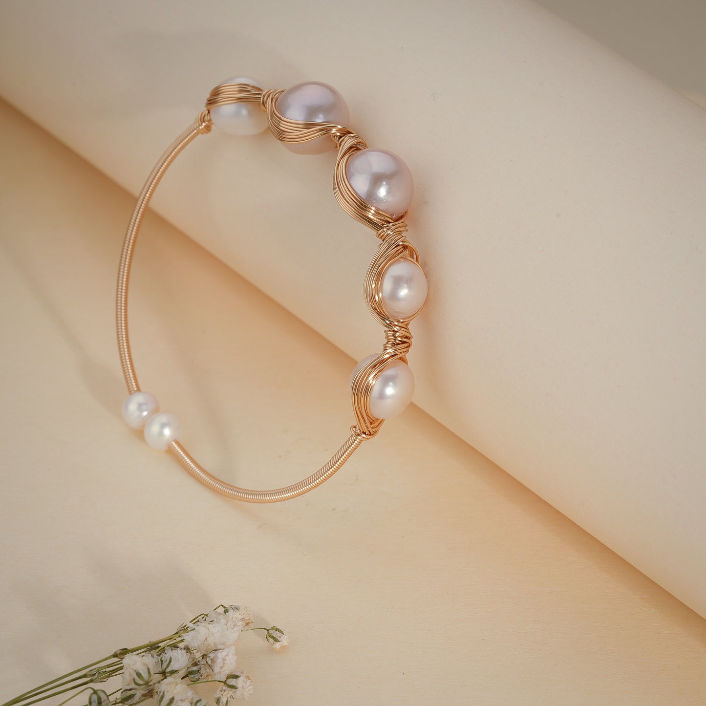 18K Gold Coated Pearl Adjustable Bracelet – Anti Tarnish Demi-Fine Jewellery