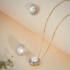 Elegant Pearl Pendant Set with Diamond Accents