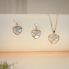 Pearl Heart Pendant & Earrings Set
