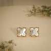 Pearl Blossom Stud Earrings – 18K Gold Plated Anti-Tarnish Earrings