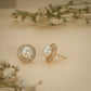Pearl Halo Crystal Stud Earrings – Luxury Demi Fine Jewellery