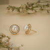 Pearl Halo Crystal Stud Earrings – Luxury Demi Fine Jewellery