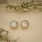 Pearl Halo Crystal Stud Earrings – Luxury Demi Fine Jewellery