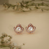 Royal Pearl Crown Stud Earrings – Rose Gold Plated Anti-Tarnish Earrings