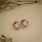 Royal Pearl Crown Stud Earrings – Rose Gold Plated Anti-Tarnish Earrings