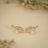 Crystal Leaf Pearl Stud Earrings – Elegant Nature Inspired Design