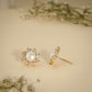Floral Crystal Pearl Stud Earrings – Elegant Flower Design