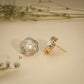 Pearl Bloom Halo Stud Earrings – 18K Gold Plated Anti-Tarnish Earrings