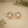 Radiant Pearl Bloom Stud Earrings – 18K Gold Plated Anti-Tarnish Earrings