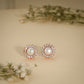 Celestial Pearl Halo Stud Earrings – Rose Gold Plated Anti-Tarnish Earrings