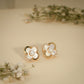 Pearl Clover Luxe Stud Earrings – 18K Gold Plated Anti-Tarnish Earrings