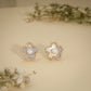 Pearl Blossom Crystal Stud Earrings – 18K Gold Plated Anti-Tarnish Earrings