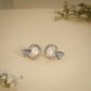 Pearl Heart Halo Stud Earrings – 18K Gold Plated Anti-Tarnish Earrings