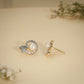 Pearl Heart Halo Stud Earrings – 18K Gold Plated Anti-Tarnish Earrings
