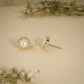 Pearl Vine Halo Stud Earrings – 18K Gold Plated Anti-Tarnish Earrings