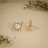 Elegant Pearl Halo Stud Earrings