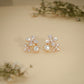 Pearl Blossom Floral Stud Earrings – 18K Gold Plated Anti-Tarnish Earrings