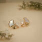 Pearl Ginkgo Leaf Stud Earrings – 18K Gold Plated Anti-Tarnish Earrings