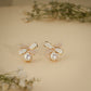 Pearl Bow Charm Stud Earrings – 18K Gold Plated Anti-Tarnish Earrings