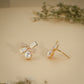 Pearl Bow Charm Stud Earrings – 18K Gold Plated Anti-Tarnish Earrings