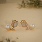 18K Gold Coated Pearl Floral Stud Earrings – Anti Tarnish Demi-Fine Jewellery