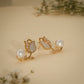 18K Gold Coated Pearl Floral Stud Earrings – Anti Tarnish Demi-Fine Jewellery