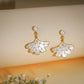 18K Gold Coated Pearl Leaf Drop Earrings – Anti Tarnish Demi-Fine Jewellery