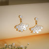 18K Gold Coated Pearl Leaf Drop Earrings – Anti Tarnish Demi-Fine Jewellery