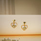Heart Pearl Stud Earrings