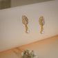 Pearl Luxe Leaf Drop Earrings – 18K Gold Plated Anti-Tarnish Earrings