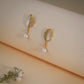 Pearl Luxe Leaf Drop Earrings – 18K Gold Plated Anti-Tarnish Earrings