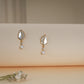 Pearl Luxe Leaf Drop Earrings – 18K Gold Plated Anti-Tarnish Earrings