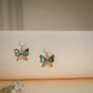 Midnight Butterfly Pearl Drop Earrings – 18K Gold Plated Anti-Tarnish Earrings