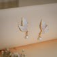 Blush Crystal Butterfly Pearl Drop Earrings – 18K Gold Plated Anti-Tarnish Earrings