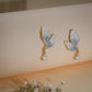 Ice Crystal Butterfly Pearl Drop Earrings – 18K Gold Plated Anti-Tarnish Earrings