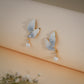 Ice Crystal Butterfly Pearl Drop Earrings – 18K Gold Plated Anti-Tarnish Earrings