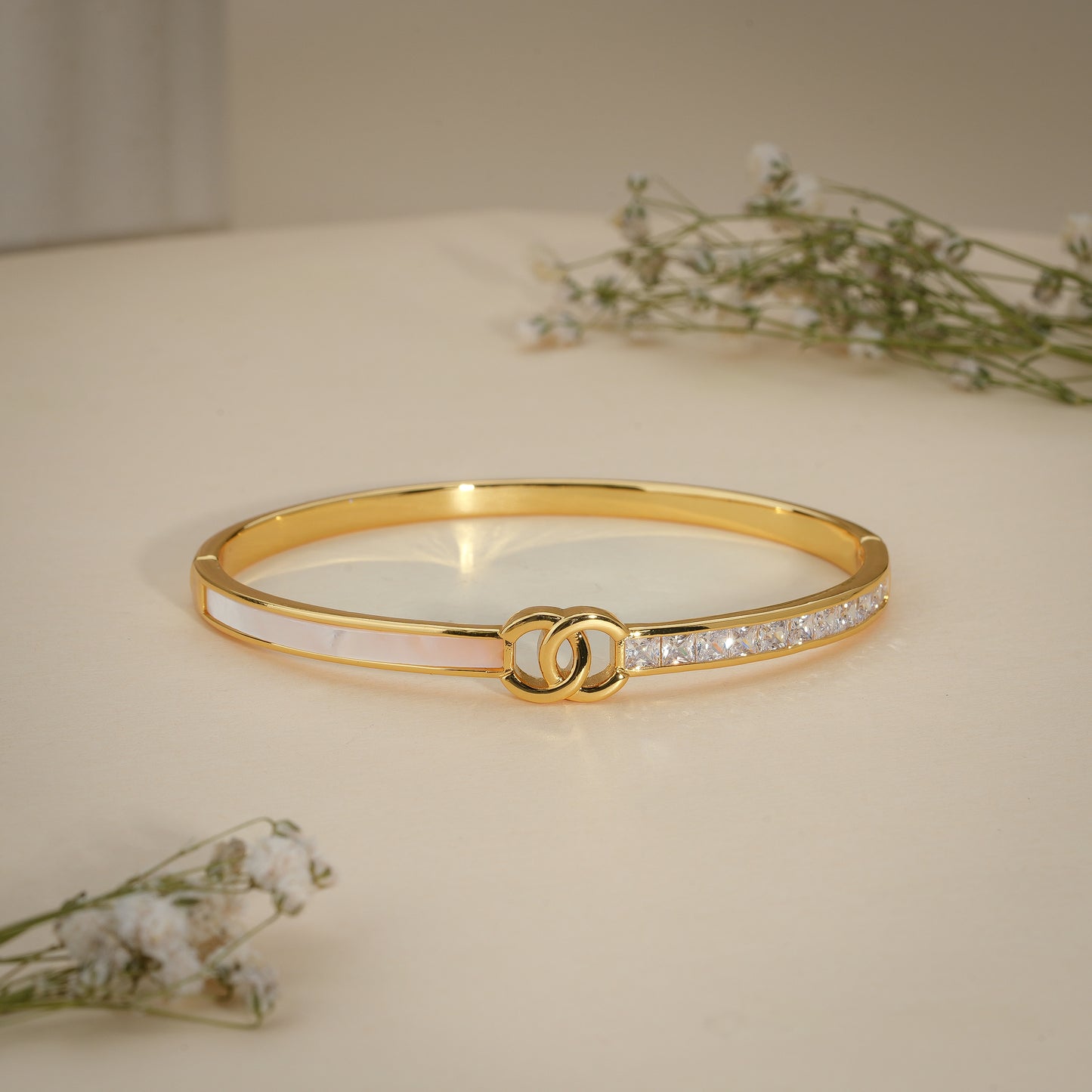 18K Gold Coated Crystal Link Bracelet – Anti Tarnish Demi-Fine Jewellery