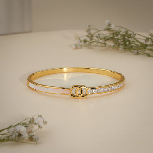 18K Gold Coated Crystal Link Bracelet – Anti Tarnish Demi-Fine Jewellery