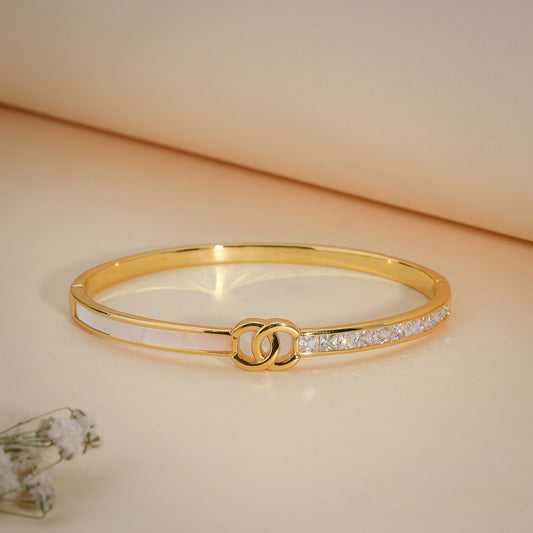 18K Gold Coated Crystal Link Bracelet – Anti Tarnish Demi-Fine Jewellery