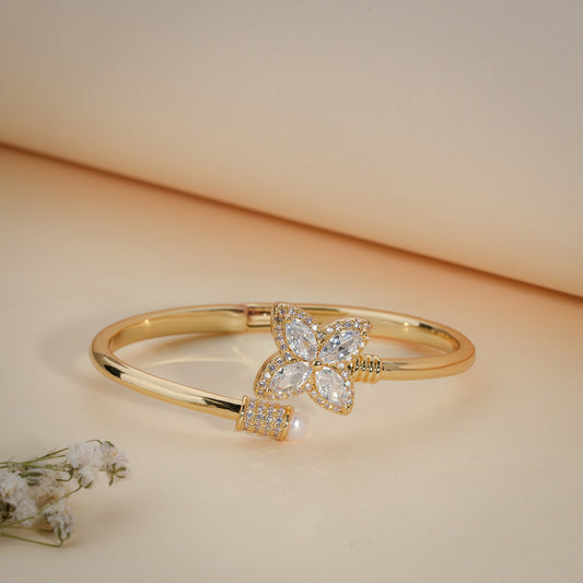 18K Gold Coated Butterfly Crystal Bracelet – Anti Tarnish Demi-Fine Jewellery