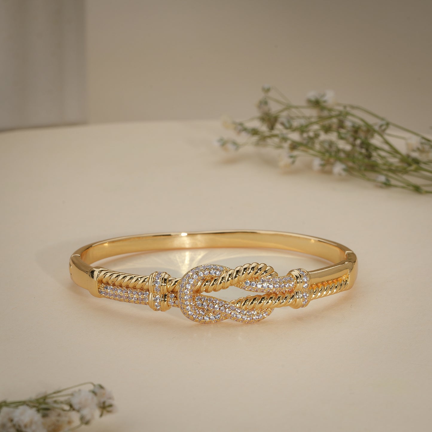 18K Gold Coated Infinity Knot Crystal Bracelet – Anti Tarnish Demi-Fine Jewellery
