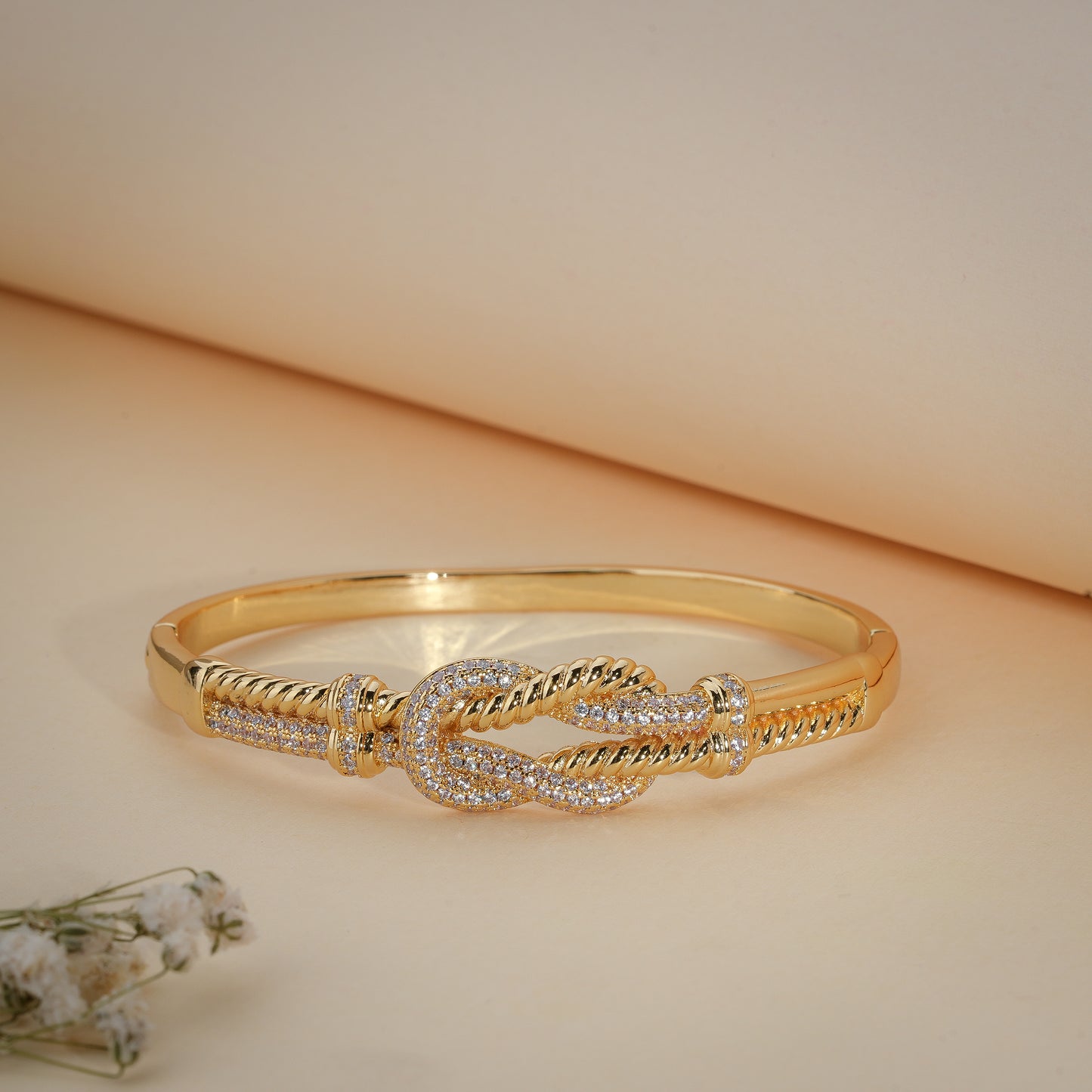 18K Gold Coated Infinity Knot Crystal Bracelet – Anti Tarnish Demi-Fine Jewellery
