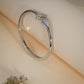 White Gold Coated Crystal Cuff Bracelet – Anti Tarnish Demi-Fine Jewellery