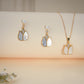 Mother of Pearl Tulip Pendant & Earrings Set