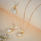 Mother of Pearl Tulip Pendant & Earrings Set