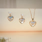Pearl Heart Pendant & Earrings Set