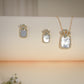 Royal Crown Pearl Pendant & Earrings Set